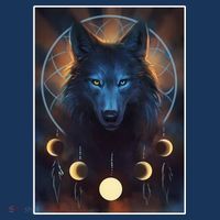 Wolf Dream Catcher Moon Phases  Women's Long Sleeve Shirt thumb 2