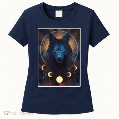 Wolf Dream Catcher Moon Phases  Women's T-Shirt