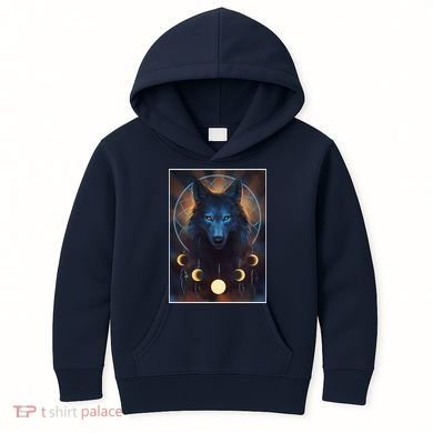 Wolf Dream Catcher Moon Phases  Kids Hoodie