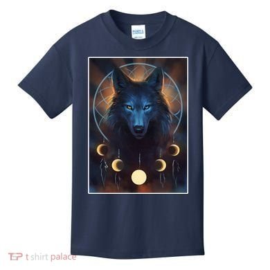 Wolf Dream Catcher Moon Phases  Kids T-Shirt