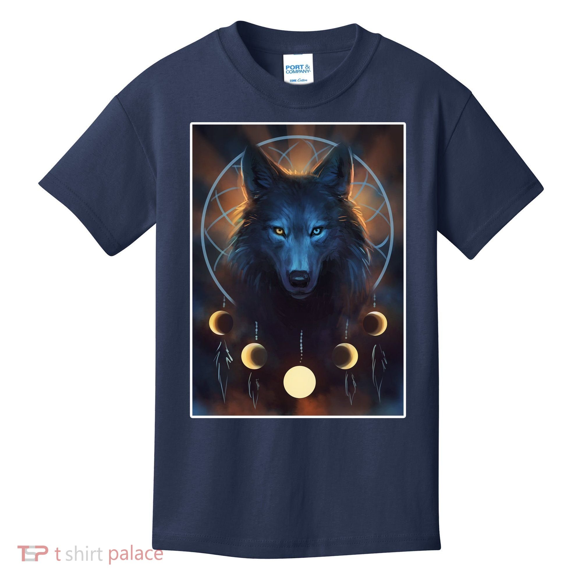 Wolf Dream Catcher Moon Phases  Kids T-Shirt