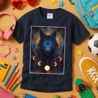 Wolf Dream Catcher Moon Phases  Kids T-Shirt thumb 3