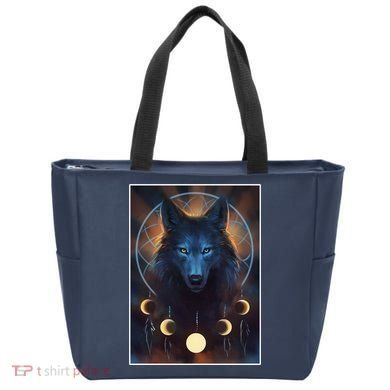 Wolf Dream Catcher Moon Phases  Tote Bag