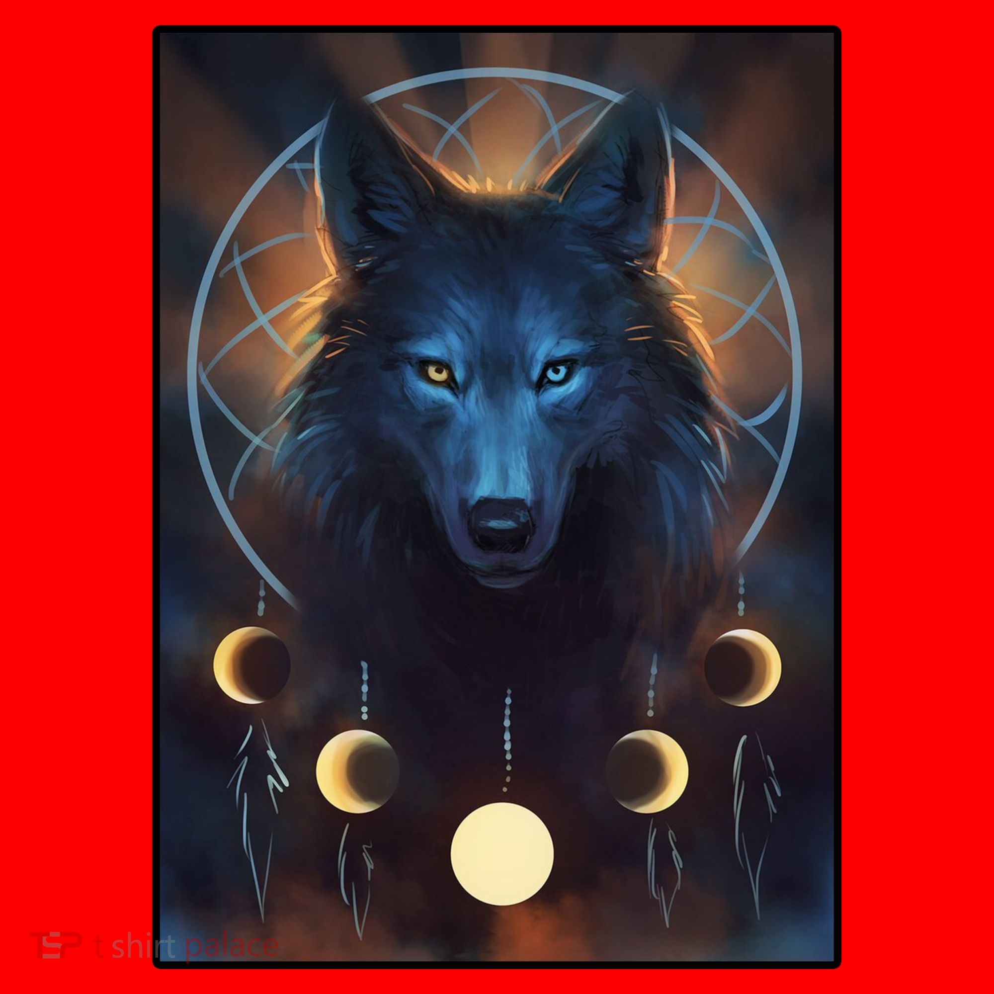 Wolf Dream Catcher Moon Phases  Santa Hat