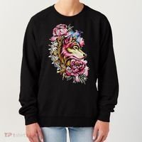 Wolf Flower Floral Cool Illustration Women's Sweatshirt thumb 0