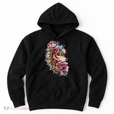 Wolf Flower Floral Cool Illustration Hoodie