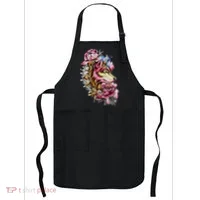 Wolf Flower Floral Cool Illustration Apron thumb 0