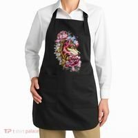 Wolf Flower Floral Cool Illustration Apron thumb 2