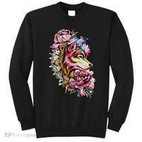 Wolf Flower Floral Cool Illustration Sweatshirt thumb 0