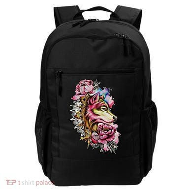Wolf Flower Floral Cool Illustration Backpack