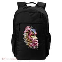 Wolf Flower Floral Cool Illustration Backpack thumb 0