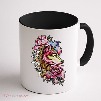 Wolf Flower Floral Cool Illustration Coffee Mug back