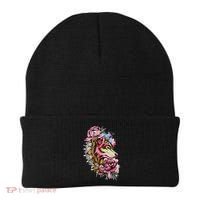 Wolf Flower Floral Cool Illustration Beanie thumb 0