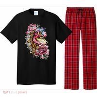 Wolf Flower Floral Cool Illustration Pajama Set thumb 0