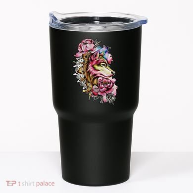 Wolf Flower Floral Cool Illustration Tumbler