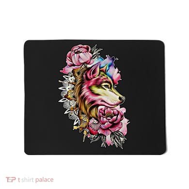 Wolf Flower Floral Cool Illustration Mousepad
