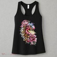Wolf Flower Floral Cool Illustration Women's Tank Top thumb 3