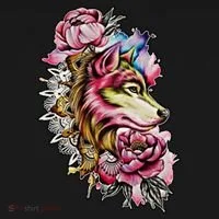 Wolf Flower Floral Cool Illustration Toddler Hoodie thumb 2