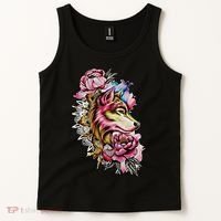 Wolf Flower Floral Cool Illustration Tank Top thumb 2