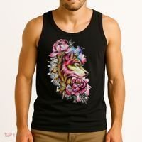 Wolf Flower Floral Cool Illustration Tank Top thumb 3