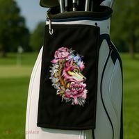 Wolf Flower Floral Cool Illustration Golf Towel thumb 2