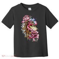 Wolf Flower Floral Cool Illustration Toddler T-Shirt thumb 0