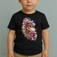 Wolf Flower Floral Cool Illustration Toddler T-Shirt thumb 2