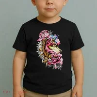 Wolf Flower Floral Cool Illustration Toddler T-Shirt thumb 2