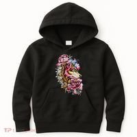 Wolf Flower Floral Cool Illustration Kids Hoodie thumb 0