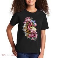 Wolf Flower Floral Cool Illustration Kids T-Shirt thumb 2