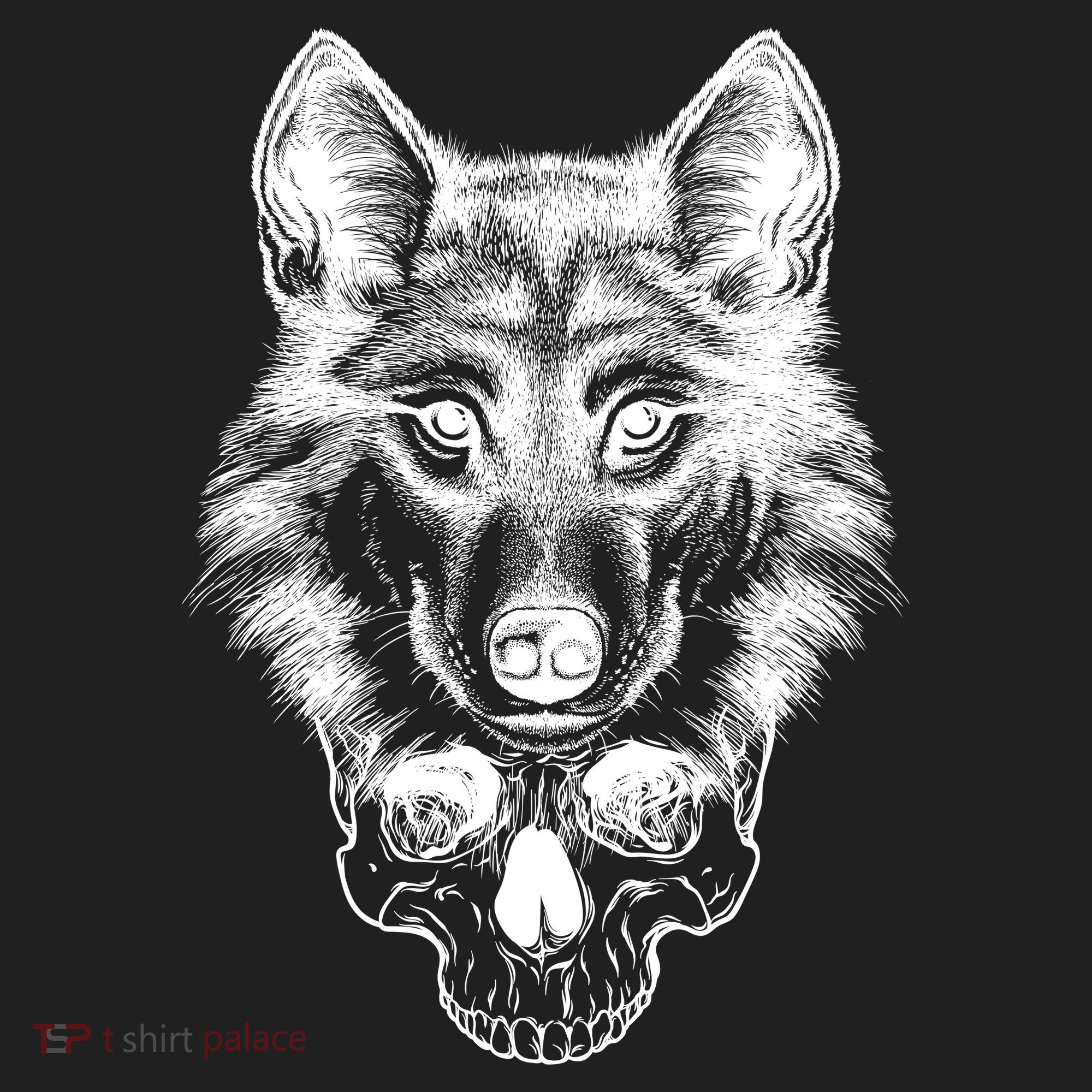Wolf Head On Skull Graphic Women's Sweatshirt