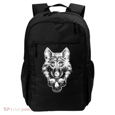 Wolf Head On Skull Graphic Backpack