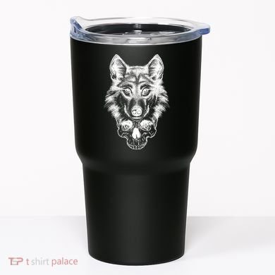 Wolf Head On Skull Graphic Tumbler