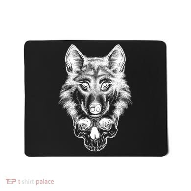 Wolf Head On Skull Graphic Mousepad