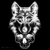 Wolf Head On Skull Graphic Mousepad thumb 1