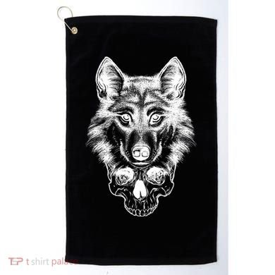 Wolf Head On Skull Graphic Golf Towel