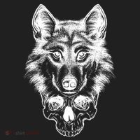 Wolf Head On Skull Graphic Golf Towel thumb 3
