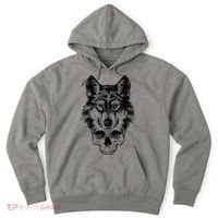Wolf Head On Skull Graphic Hoodie thumb 0