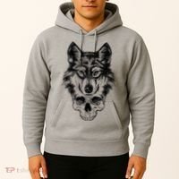 Wolf Head On Skull Graphic Hoodie thumb 2