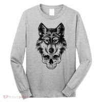 Wolf Head On Skull Graphic Long Sleeve Shirt thumb 0