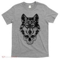 Wolf Head On Skull Graphic T-Shirt thumb 0