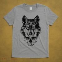 Wolf Head On Skull Graphic T-Shirt thumb 5