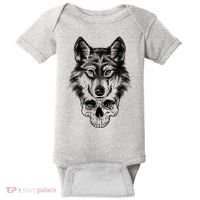 Wolf Head On Skull Graphic Baby Bodysuit thumb 0