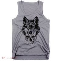 Wolf Head On Skull Graphic Tank Top thumb 0