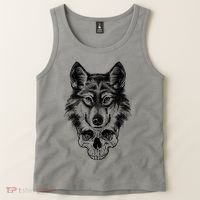 Wolf Head On Skull Graphic Tank Top thumb 2