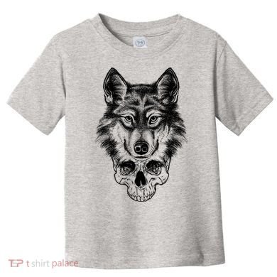 Wolf Head On Skull Graphic Toddler T-Shirt
