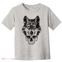 Wolf Head On Skull Graphic Toddler T-Shirt thumb 0