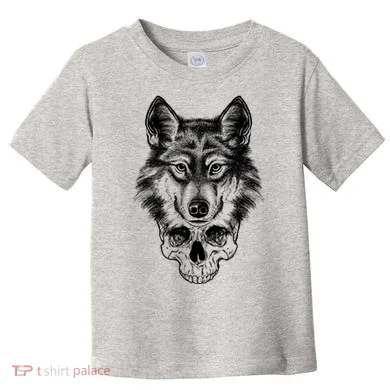 Wolf Head On Skull Graphic Toddler T-Shirt