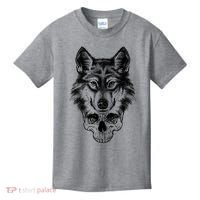 Wolf Head On Skull Graphic Kids T-Shirt thumb 0