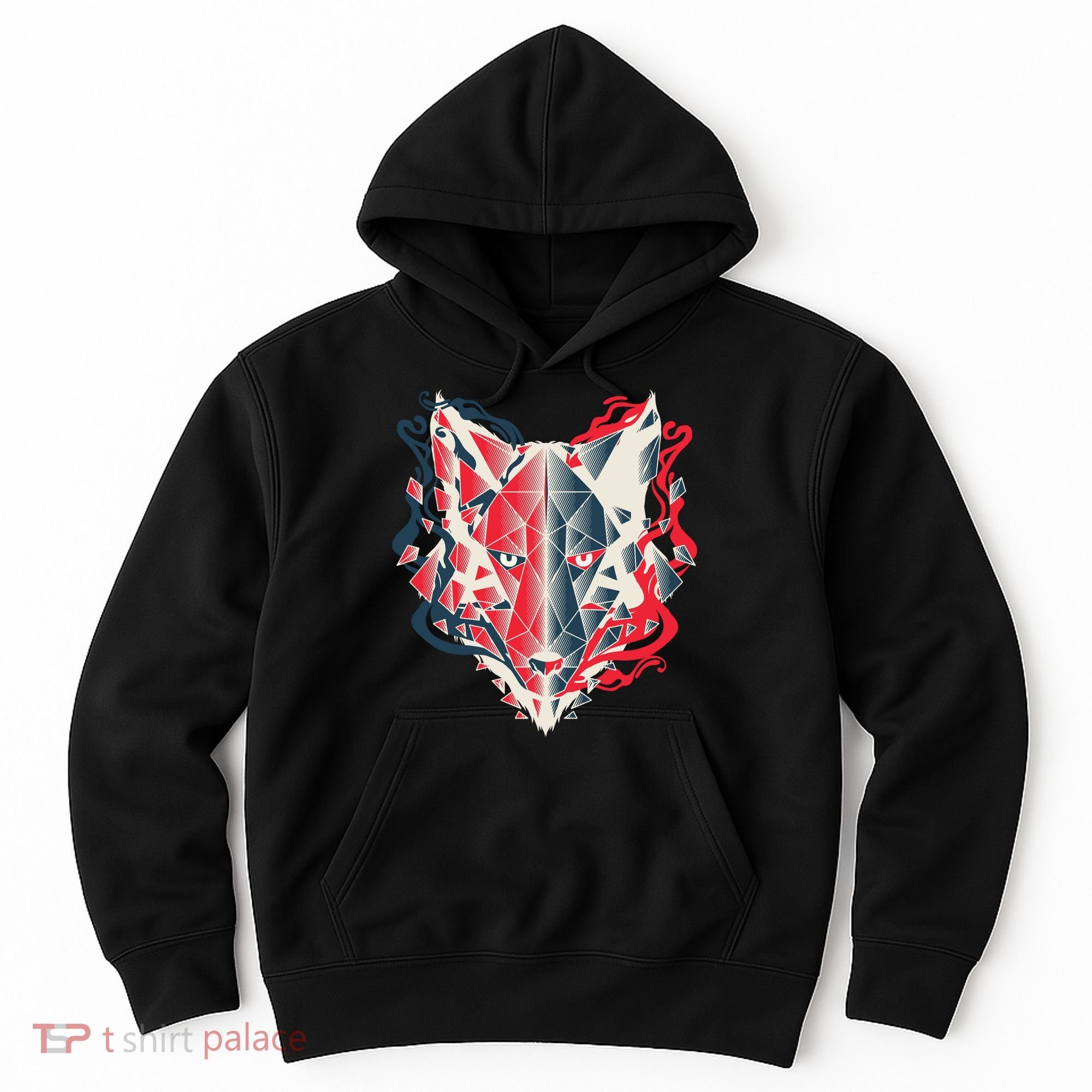 Wolf Head Polygonal Hoodie